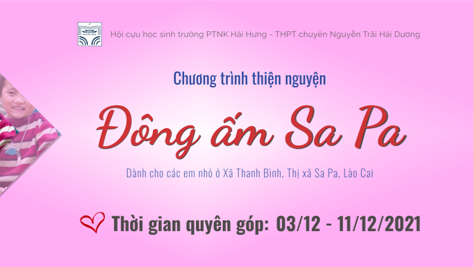 Hội cựu học sinh phát động chương trình thiện nguyện "Đông ấm Sa Pa" 2021